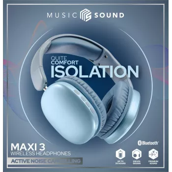 Music Sound MAXI3 MAXI3 draadloze over-ear-hoofdtelefoon met actieve ruisonderdrukking
