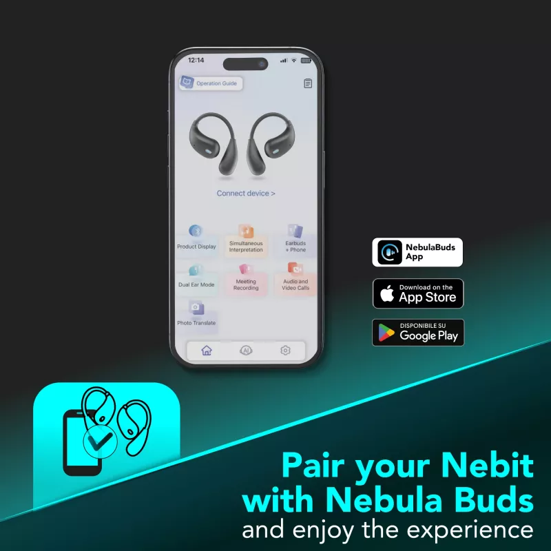 Cellularline Nebit – TWS Translator NEBIT TWS oordopjes met realtime-vertaalfunctie