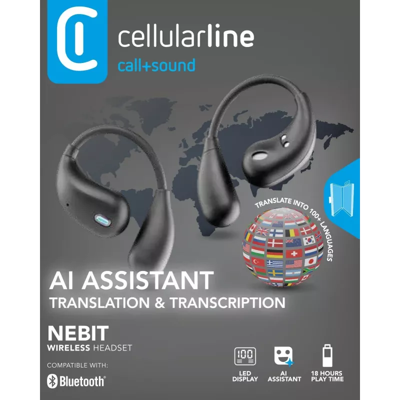 Cellularline Nebit – TWS Translator NEBIT TWS oordopjes met realtime-vertaalfunctie