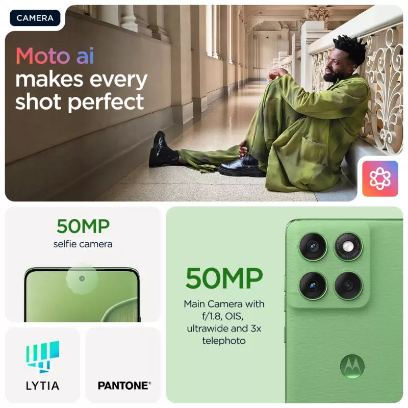 Motorola edge 60 16.9 cm (6.67 inch) Dual SIM Android 15 5G USB Type-C 12 GB 512 GB 5200 mAh Groen