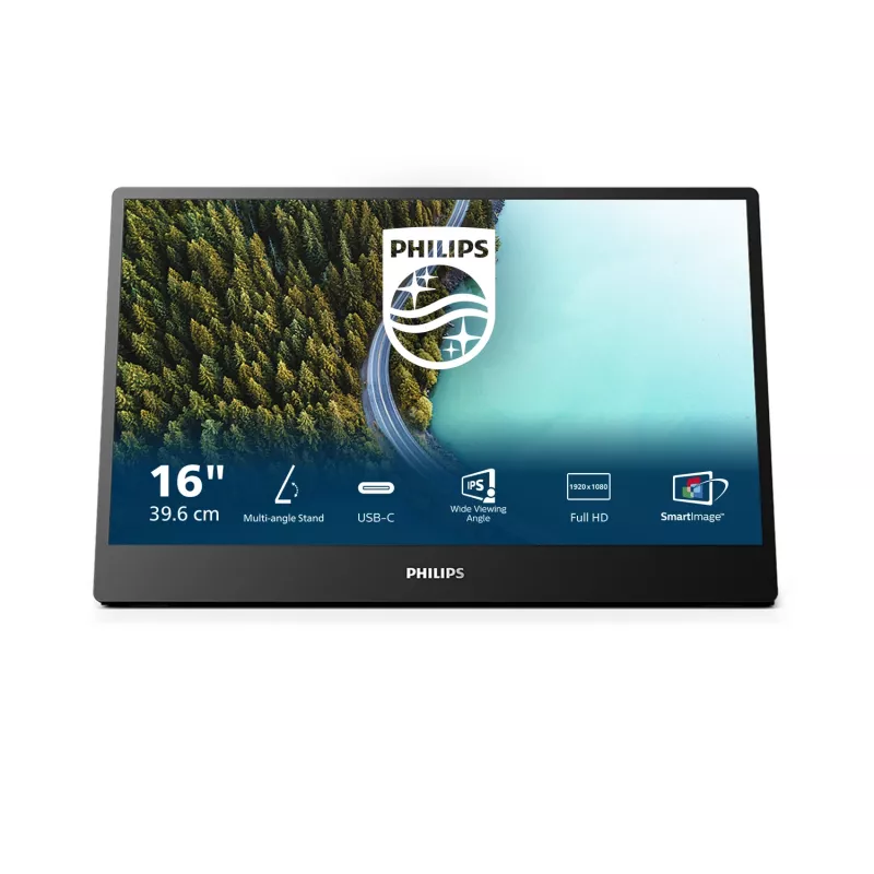 Philips 3000 series 16B1P3302/01 computermonitor 39,6 cm (15,6 inch) 1920 x 1080 pixels Full HD LED zwart