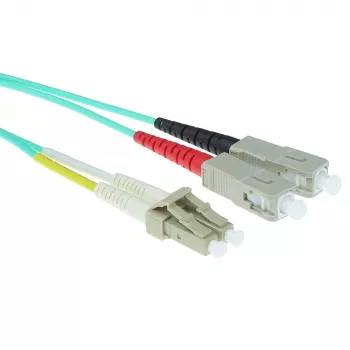 ACT 1 meter LSZH multimode 50/125 OM3 glasvezel-patchkabel duplex met LC- en SC-stekkers