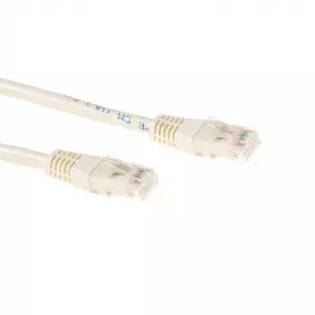 ACT ivory 5 meter U/UTP CAT6A patchkabel met RJ45-stekkers