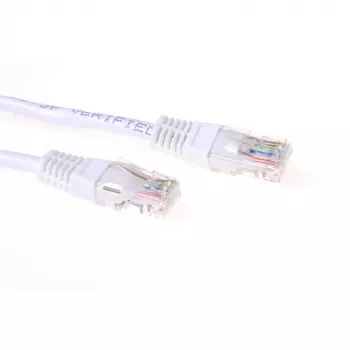 ACT wit 0,5 meter U/UTP CAT6A patchkabel met RJ45-stekkers