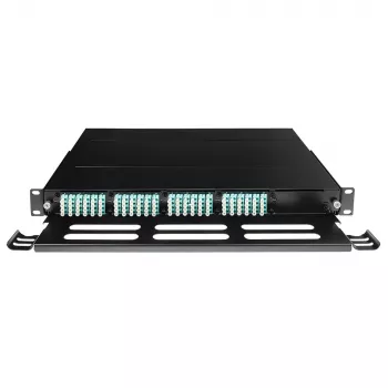 ACT fiberpanel high density voor 5 MTP®-MPO-cassettes, PG11, PG13, zwart, metaal