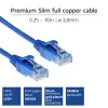ACT Blauw 5 meter LSZH U/UTP CAT6 datacenter slimline patchkabel rastnasenvrij met RJ45-stekkers