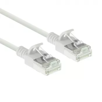 ACT Wit 10 meter LSZH U/FTP CAT6A datacenter slimline patchkabel rastnasenvrij met RJ45-stekkers