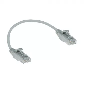 ACT Grijs 0,15 meter LSZH U/UTP CAT6 datacenter slimline patchkabel, rastnasenvrij met RJ45-stekkers