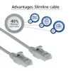 ACT Grijs 0,15 meter LSZH U/UTP CAT6 datacenter slimline patchkabel, rastnasenvrij met RJ45-stekkers
