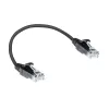 ACT Zwart 0,15 meter LSZH U/UTP CAT6 datacenter slimline patchkabel rastnasenvrij met RJ45-stekkers
