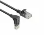 ACT Zwart 1,5 m U/UTP CAT6A LSZH slimline patchkabel met RJ45-stekkers 90° naar beneden afgewinkeld naar recht