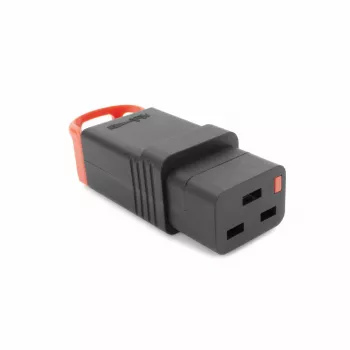 ACT C19 IEC Lock+ heransluitbaar zwart, PA190100BK, C19, recht, bus, 250 V, 16 A, zwart, rood