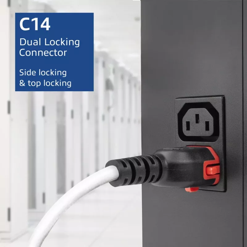 ACT netkabel C14 IEC Lock+ Dual Locking - C15 IEC Lock+ wit 2 m, PC3875