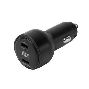 ACT 2-poorts USB-C snellaad-autolader 95W met Power Delivery PPS, Quick Charge en GaNFast