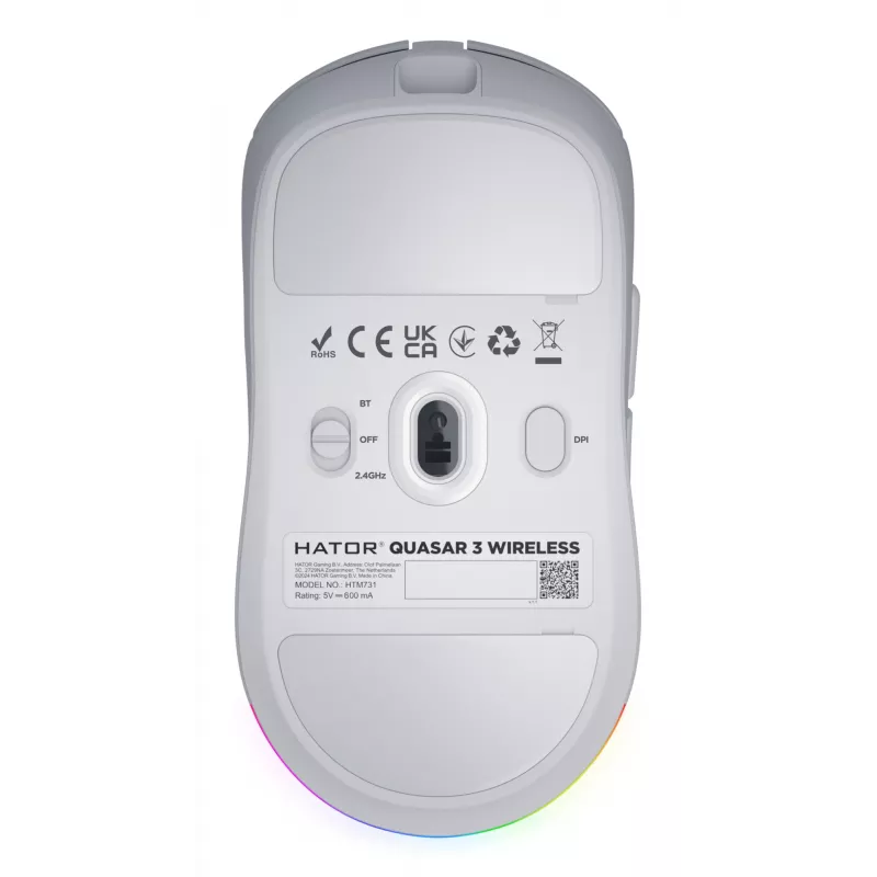 HATOR Quasar 3 Wireless muis gaming ambidexter RF Wireless + Bluetooth + USB Type-A optisch 12000 DPI