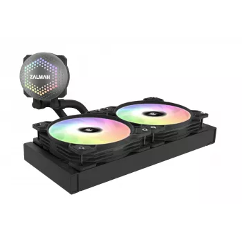 Zalman ALPHA24 zwart CPU-vloeistofkoeler 280-mm-radiator 2 x 140 mm ventilator ARGB-pomp dual-processor all-in-one-vloeistofkoeler 12 cm
