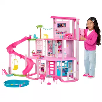 Barbie Dreamhouse poppenhuis met zwembad & glijbaan - 75+ delen (HMX10)