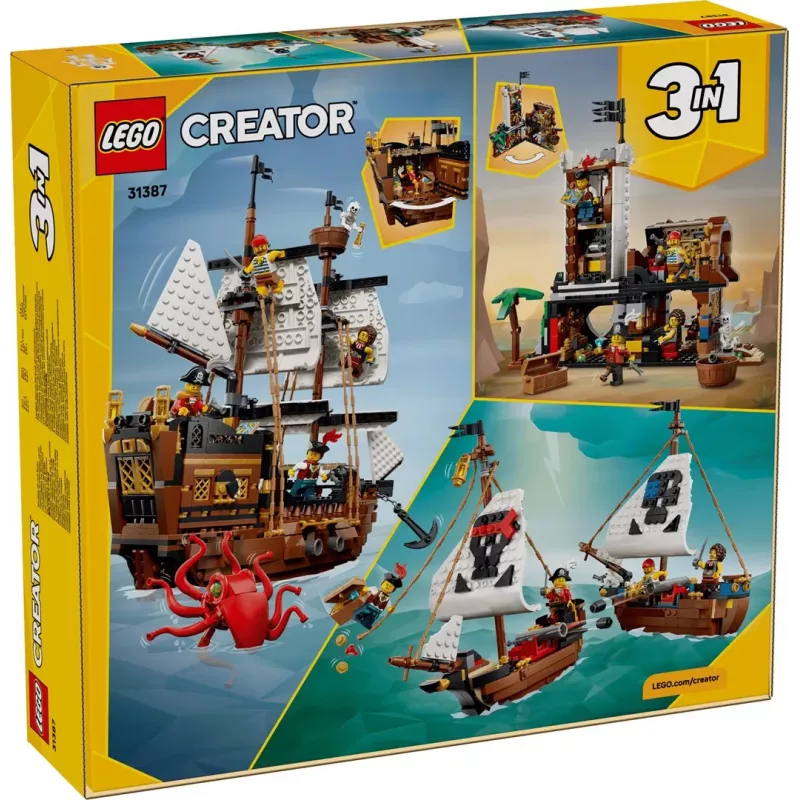 LEGO Creator 3-in-1 31387 Iconisch piratenschip (1074 onderdelen)
