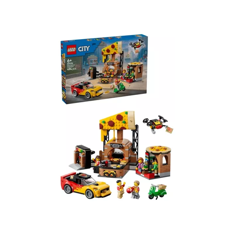 LEGO City 60496 Pizzabezorgservice met voertuigen (494 onderdelen)