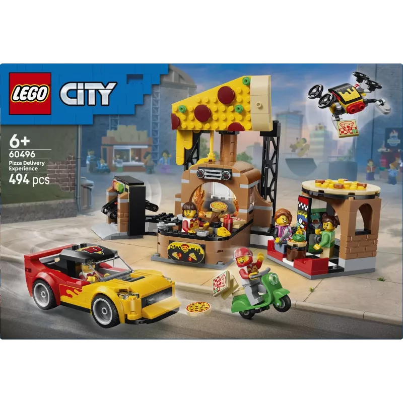 LEGO City 60496 Pizzabezorgservice met voertuigen (494 onderdelen)