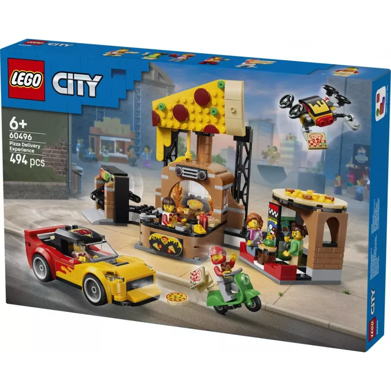 LEGO City 60496 Pizzabezorgservice met voertuigen (494 onderdelen)