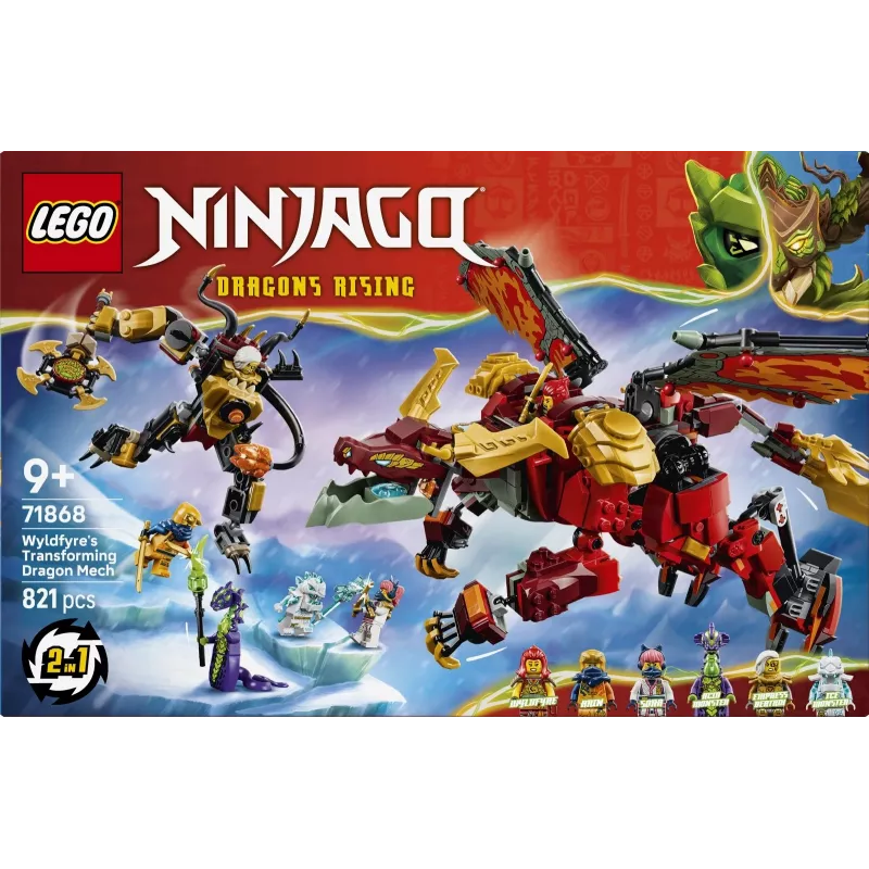 LEGO NINJAGO 71868 Wyldfyres veranderbare drakenmech (821 onderdelen)