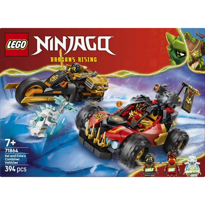 LEGO NINJAGO 71864 Kai's en Cole's combivoertuigen (394 onderdelen)