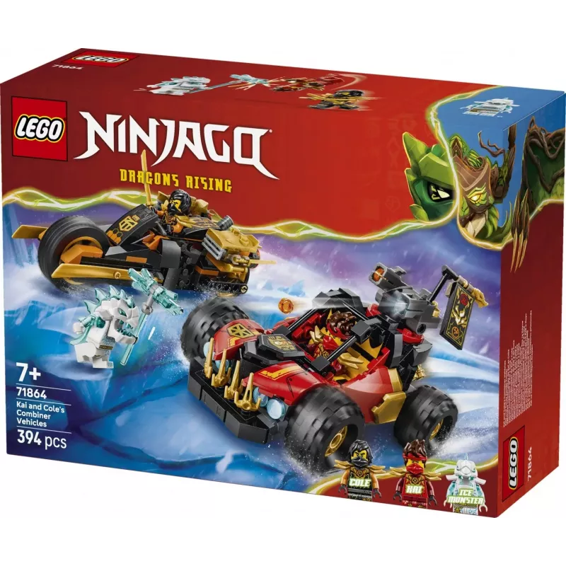 LEGO NINJAGO 71864 Kai's en Cole's combivoertuigen (394 onderdelen)