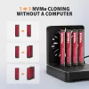 AXAGON ADSA-M2C44 USB4 40Gbps 4-bay M.2 NVMe SSD-dockingstation met offline kloonfunctie, aluminium, actieve koeling