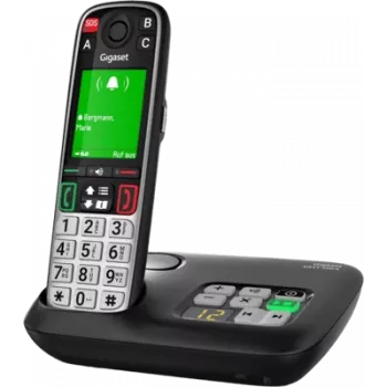 Gigaset EASY 500A DECT draadloze telefoon met antwoordapparaat, SOS-toets, 2,2 inch kleurendisplay, zwart