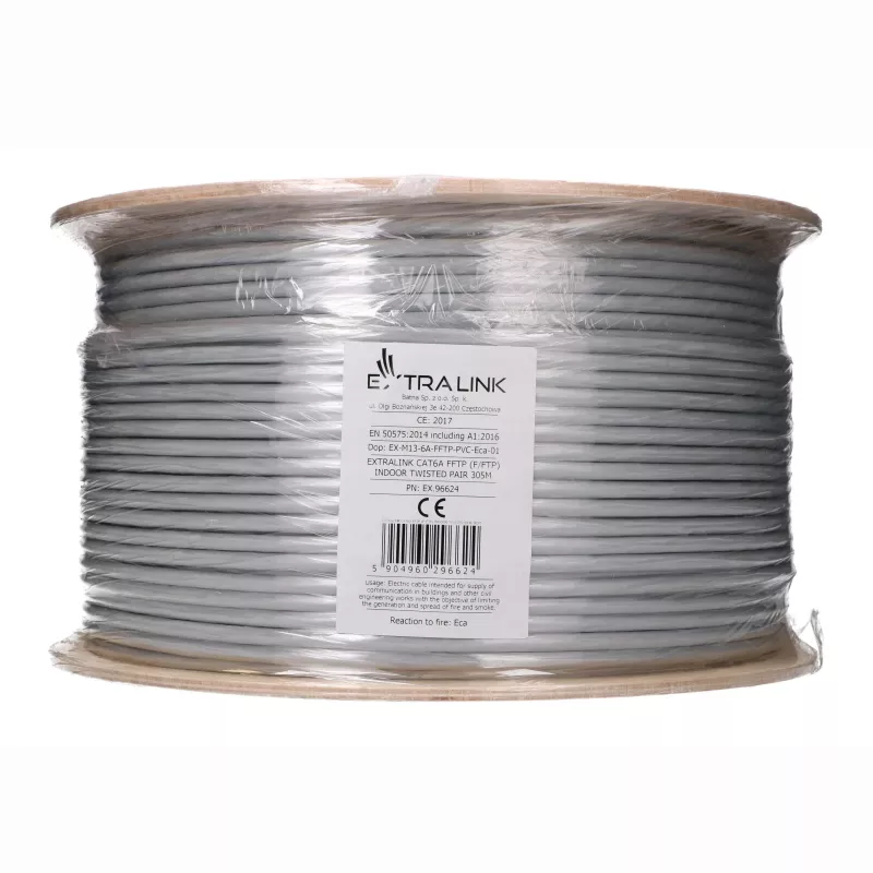 Extralink CAT6A F/FTP indoor twisted pair installatiekabel 305 m EX.96624
