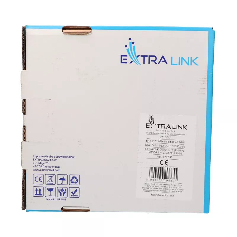 Extralink CAT6A U/UTP indoor twisted pair installatiekabel 100 m EX.96655