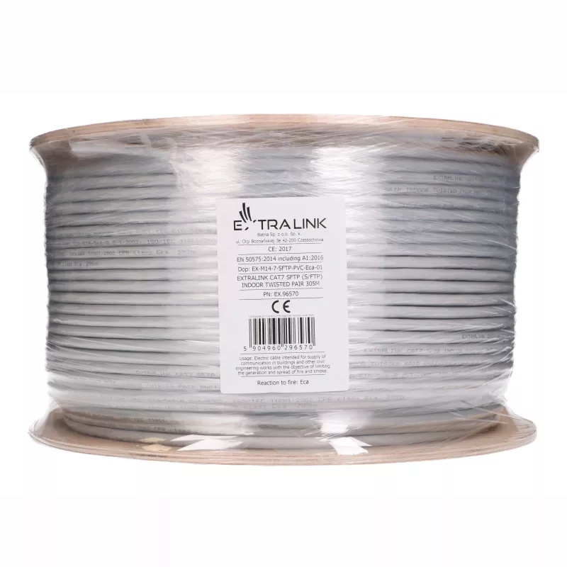Extralink CAT7 S/FTP indoor twisted pair installatiekabel 305 m EX.96570