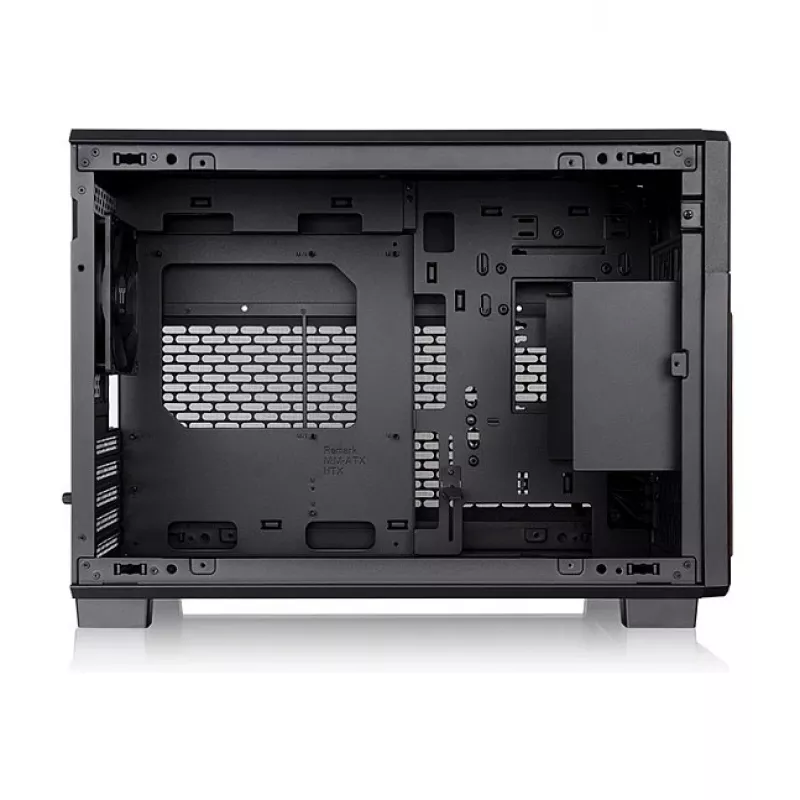 Thermaltake TR200 WS Super Mini Tower Behuizing, Zwart/Hout, gehard glas