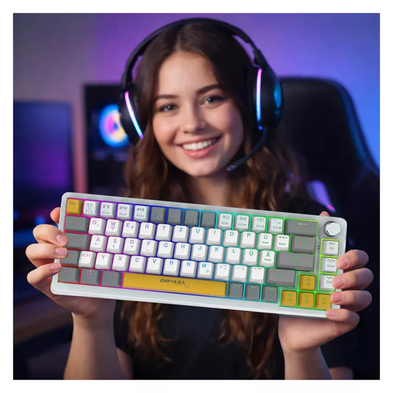 INCA Gaming-toetsenbord RGB Red Switch USB Mechanisch 2,00m Wit (IKG-457)