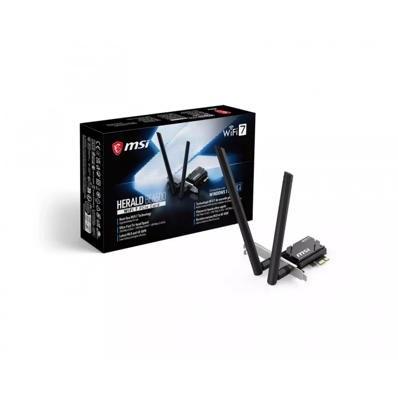 MSI Herald BE6500 WiFi 7 PCIe-netwerkkaart
