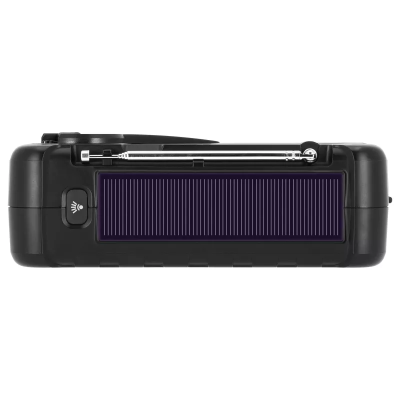 TechniSat TechniRadio Solar 2 DAB+/FM draagbare radio met zonnepaneel en slinger, zwart/oranje