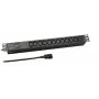 EFB Electronics EK631CC.1 19 inch 1U power distribution unit (PDU) met 12x C13-uitgangen, C14-ingang, 2m kabel, zwart