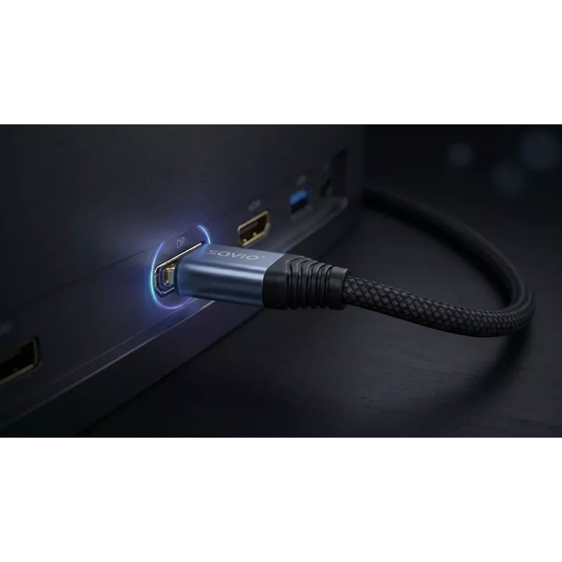 SAVIO CL-210 DisplayPort 2.1-kabel 2m zwart