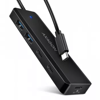 AXAGON HUE-C2C USB-C 5 Gbps reishub, 2x USB-A + 2x USB-C, USB-C Power IN, 19 cm kabel