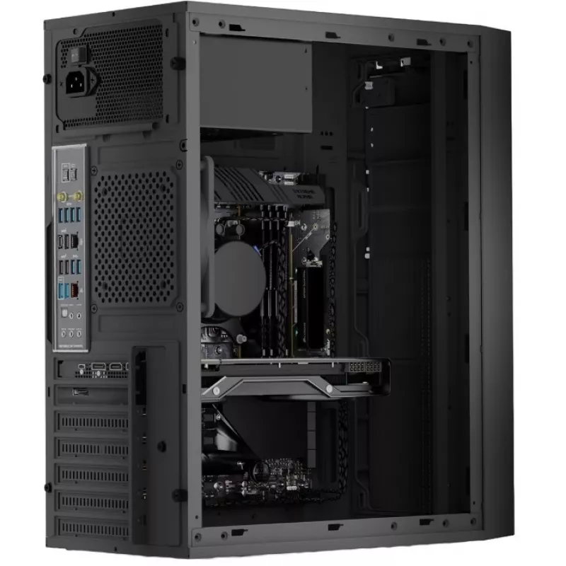 Logic Concept J23 PRO Black mid-tower computerbehuizing met gehard glas, USB-C, ARGB-ventilatoren