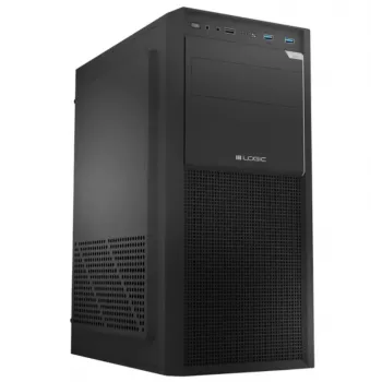 Logic Concept J23 PRO Black mid-tower computerbehuizing met gehard glas, USB-C, ARGB-ventilatoren
