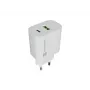 NATEC Ribera wandlader 1x USB-A + 1x USB-C 20W wit