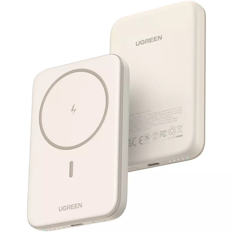 UGREEN 5000mAh Mini Powerbank Draadloos 15W met MagSafe Wit
