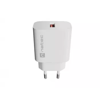 NATEC Ribera Wandlader 1x USB-A 18W Wit