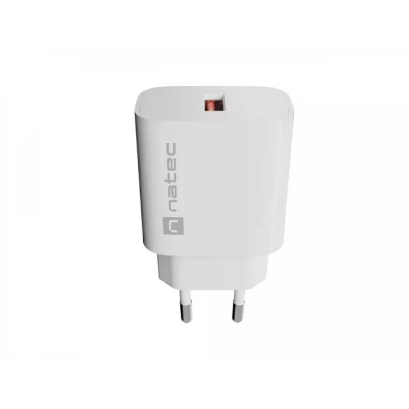 NATEC Ribera Wandlader 1x USB-A 18W Wit