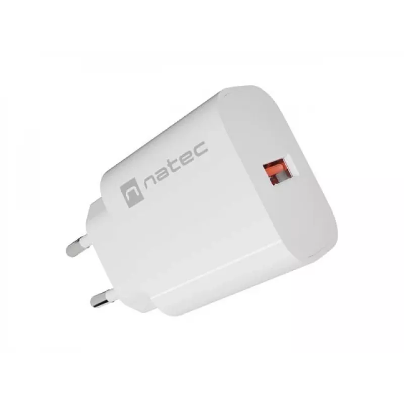 NATEC Ribera Wandlader 1x USB-A 18W Wit