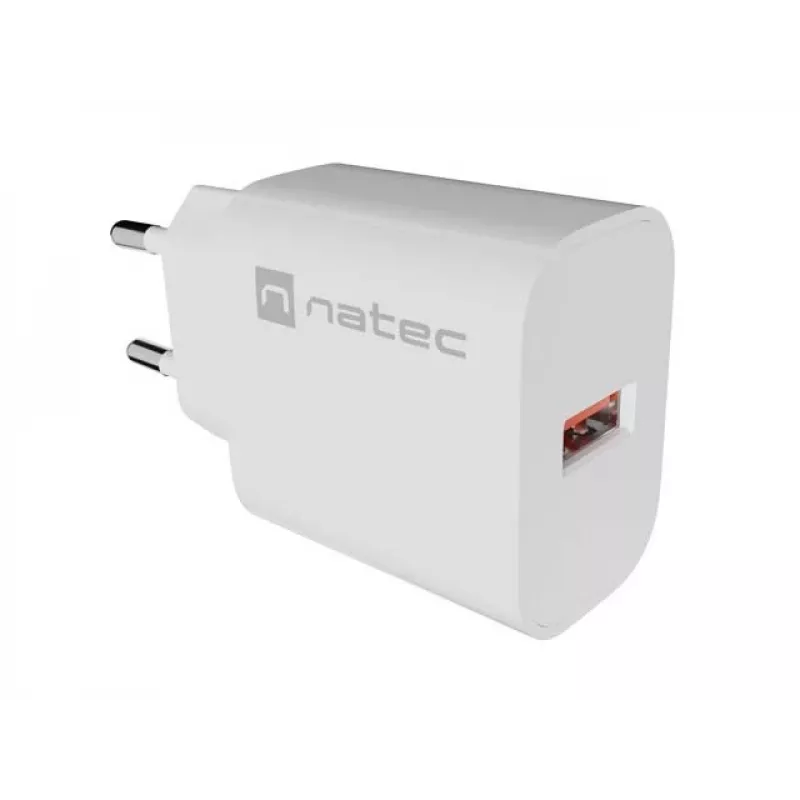 NATEC Ribera Wandlader 1x USB-A 18W Wit