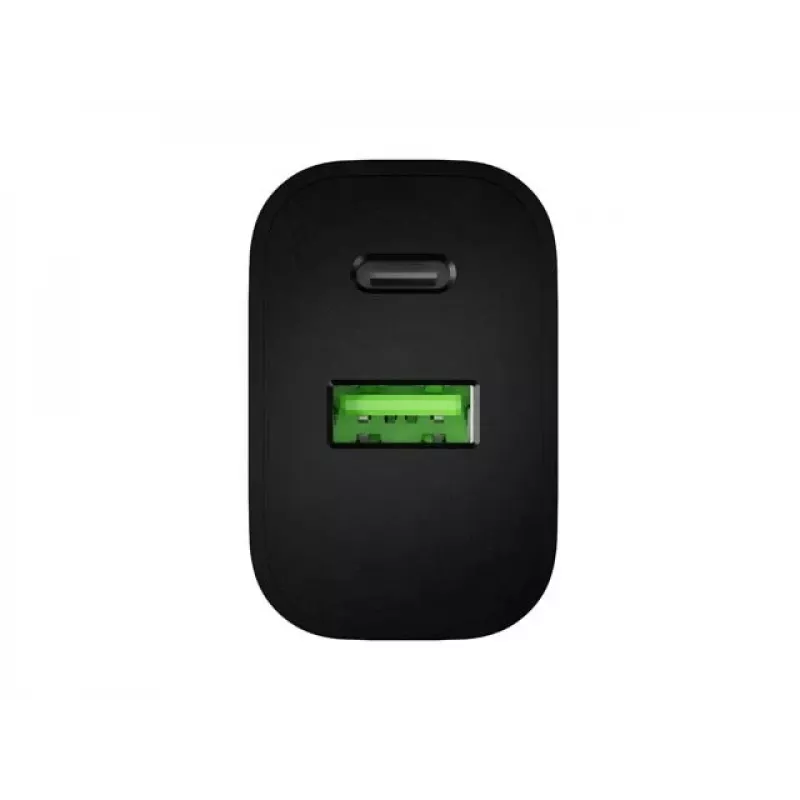 NATEC Ribera Wandlader 1x USB-A + 1x USB-C 20W Zwart