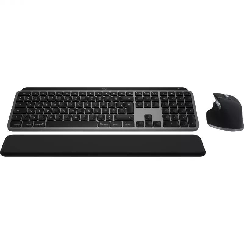 Logitech Master Series MX Keys S Combo for Mac - Draadloze Toetsenbord- en Muis-set - Volledig formaat - Verlichting - AZERTY Frans - Space Gray (920-012841)